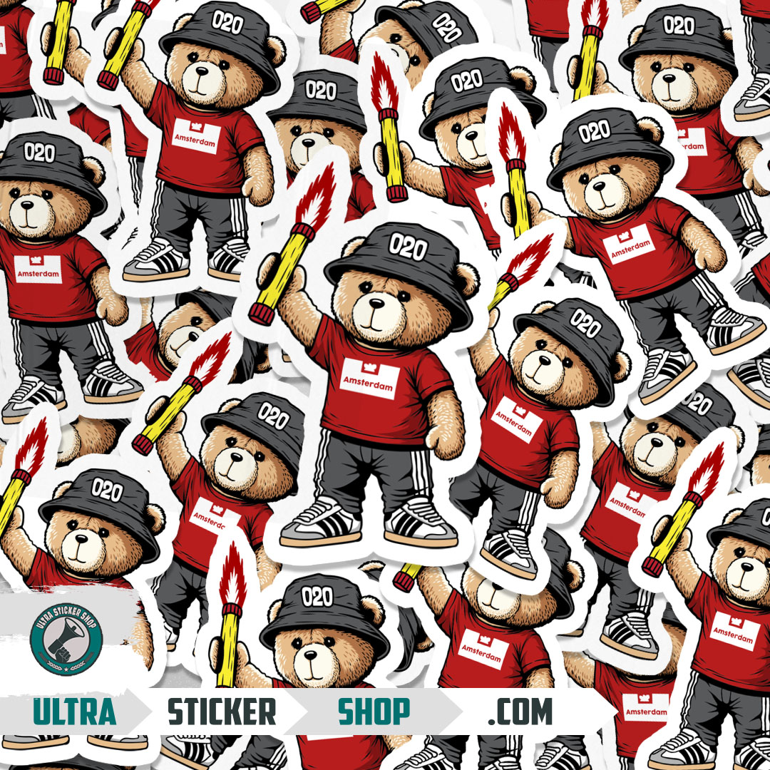 Amsterdam 020 bear Stickers Stickers Kopen | Ultrastickershop